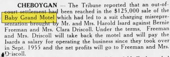 Baby Grand Motel - Jul 1957 Article - Lawsuit Settled (newer photo)